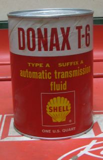 Vintage Oil Can Shell Donax T 6 Auto Transmission Fluid 1 Qrt Can