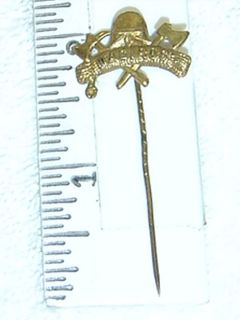    MAGIRUS STICK PIN HELMET WITH CROSSED AXES FRATERNAL JEWELRY WWII