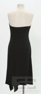 Prada Black Jersey Asymmetric Hem Strapless Dress Size 40