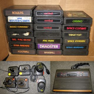 Atari 2600 4 Swich Game Console 20 Games 6 Controllers TV Game Switch 