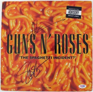 AXL Rose Slash Guns N Roses Signed Album Cover w Vinyl PSA DNA Q45777 