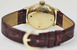 Vintage Mens Avalon 14k Solid Gold Wristwatch Salmon Dial 17J Runs 