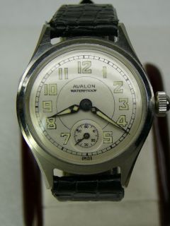Mens Vintage Swiss Made Avalon Military Style Watch$.99N/R