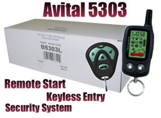 Avital 5303 Security Remote Start with Keyless Entry 2 Way Pager 