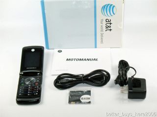 Brand New Motorola V9 RAZR2 at T 3G Flip Cell Phone Blk