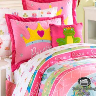Baby Girl Toddler Pink Princess Castle Crown Crib Nursery Comforter 