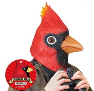 Cardinal Bird Head Mask Latex Rubber Red Creature Costume by 