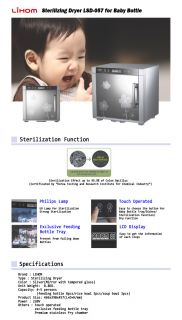 Sterilizing Dryer Baby Bottle Sterilizer Lihom LSD 057