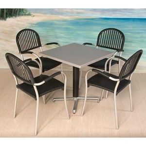 Brezza 5 piece Dining Set in Charcoal Gray by Nardi Includes 4 Chairs 