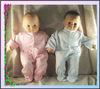 Doll Clothes Pajamas Check 14 16 inch Fit American Girl Bitty Baby 