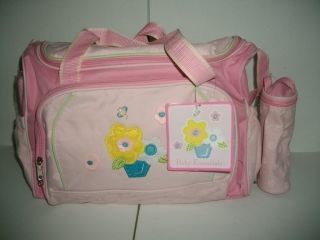 NEW BABY ESSENTIALS PINK DIAPER BAG CHANGING PAD BOTTLE WARMER WIPE 