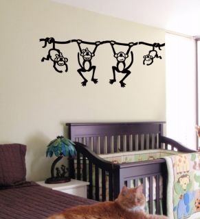 Funny Monkey Kids Wall Art Sticker Baby Room Nursery 23