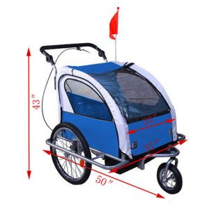 Aosom 2in1 Double Kid Baby Bike Bicycle Trailer Stroller Jogger Cradle 