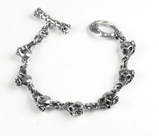 King Queen Baby Studio Small Skull Bracelet w Rose Showroom Sale Q42 