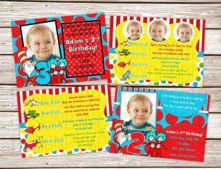 Dr Seuss Birthday Baby Shower Invitations Printed w Envelopes 4 Styles 