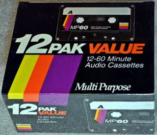 GEMINI MP 60 BLANK AUDIO RECORDING CASSETTE TAPES LOT OF 12 IN SEALED 