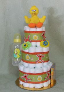 Tier Diaper Cake BIG BIRD Sesame Street Baby Shower Centerpiece Boy 