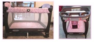 GRACO PACK N PLAY BABY PLAYPEN CHANGING STATION COMBO PINK FOR GIRLS 