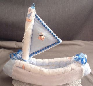 Sailboat Diaper Cake Decorations Baby Shower Boat Topper