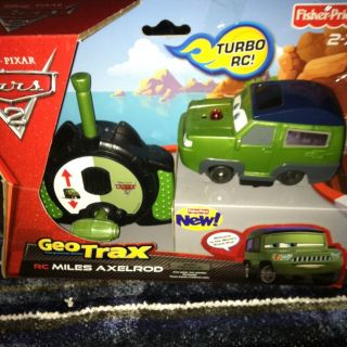Geo Trax Disney CARS 2 MILES AXELROD Turbo Remote Control FISHER PRICE 