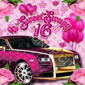 x8 Sweet SWAGG 16 Birthday Hip Hop Background Backdrop