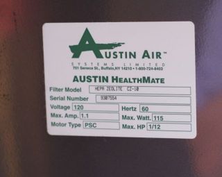 Austin Air HealthMate HEPA Air Purifier CZ 10