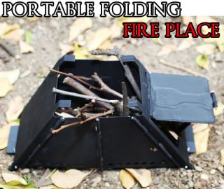 Portable Folding Fire Place Backpacking Camping Stove Compact Cooker 