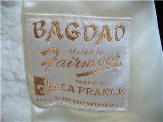 White Bagdad Fairmoor Coat with White Fox Fur Collar Vintage Beautiful 