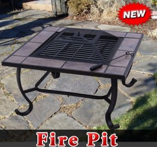 New Outdoor Garden Backyard Patio Metal Square Deck Fire Pit BBQ Stove 