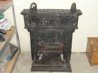   Cast Iron Gas Log Fireplace from Backus Manufacturer 1860