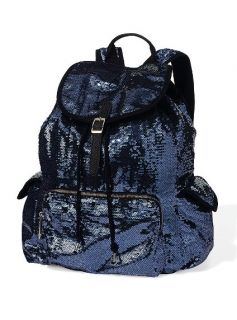   Pink Black Sparkly Sequin Backpack Limited Edition School