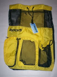 Sporti Swimming Equipment Mesh Pool Bag Yellow New