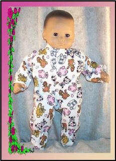 Doll Clothes Baby Footed PJ’s Fit 14 16 inch American Girl Bitty 