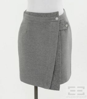 balenciaga grey wool wrap a line skirt size 38