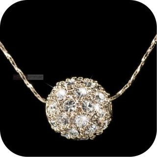 18k rose gold genuine uz SWAROVSKI crystal ball pendant necklace