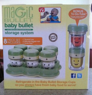 NIB* MAGIC BABY BULLET FOOD STORAGE SYSTEM 8pc(Date Dial cups,tray,to 