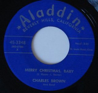 CHARLES BROWN Merry Christmas Baby ALADDIN R&B 45
