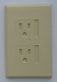 Child Safety Outlet Cover 3PRG 1 Screw Ivory 48pk