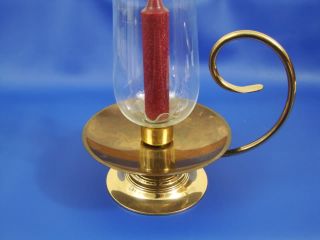Baldwin Brass Hurricane Candlestick Candle Holder Lamp Glass Globe 