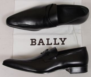 Bally Shoes $545 Black Pointed Bike Toe Binett Penny Loafers 12 45e 