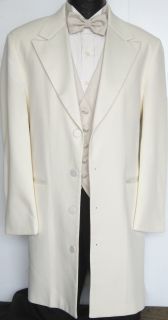 Ivory / Off White 4 Button Avalon Tuxedo Dinner Jacket Frock Coat 
