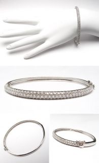 Carat Diamond Bangle Bracelet 18K White Gold 6.5 Inch skuwm7487