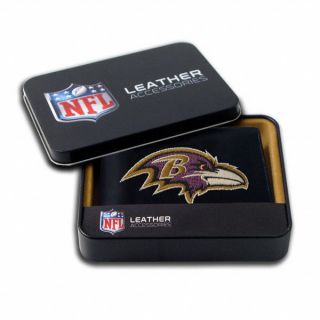 Baltimore Ravens Embroidered Bifold Genuine Leather Wallet + FREE Gift 