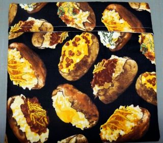 New Loaded Baked Potato Print Microwave Potato Baker Bag