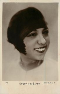 Josephine Baker 1920s Hat on Head Real Photo French Vintage Postcard 