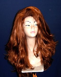 Red Red Red Long Layered Wynona Judd Drag Queen Wig