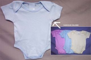 New Wholesale Lot 1 Dz Short Sleeve Onesies In Color Sizes 12 24 Mos 