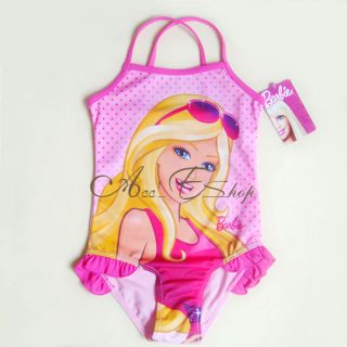 Girls Kids Barbie Princess 2 7Y Swimsuit Swimwear Swim Costume Bathing 