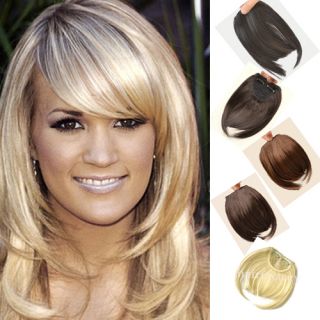 AA Hot Fashion Clip in on Bang Fringe Hair Extension Brown Black Free 