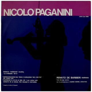 NICOLO PAGANINI RENATO DE BARBIERI LPU 0109 ORIG STEREO LP NM
